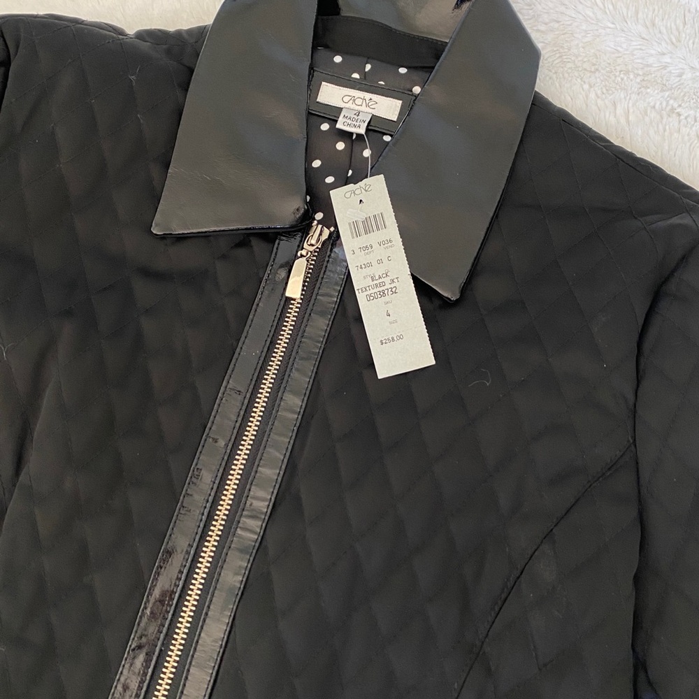 ❤️ NEW WITH TAGS Caché Patent Leather Bomber Jacket